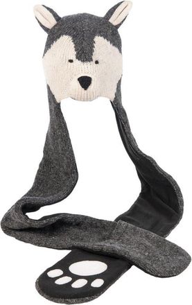 Nirvanna Designs Wolf Hatscarf in Grey at Nordstrom, Size Small