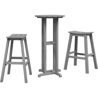 vidaXL Juego De Bar En El Jard&iacute;n 3 Pcs Gris Claro Hdpe Vidaxl