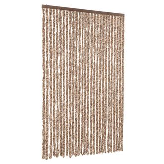 vidaXL Cortina Antimoscas Chenilla Beige Y Marr&oacute;n Oscuro 118x220 Cm Vidaxl