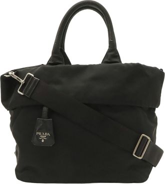 Prada Black Nero Nylon Shoulder Bag Tote Bag (Pre-Owned)