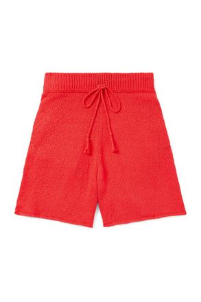 Cherry Los Angeles Straight-Leg Cotton Drawstring Shorts