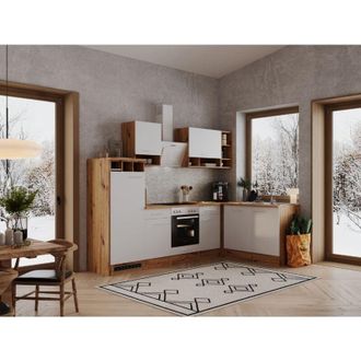 Respekta Cucina blocco cucina cucina angolare rovere bianco Hilde 280x172 cm Respecta