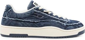 Diesel Denim Sneakers - Heren - Sneakers - Blauw - 44 EU - Denim - Schoenen