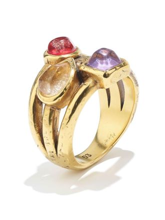 Goossens Anello con cristalli taglio cabochon - Oro