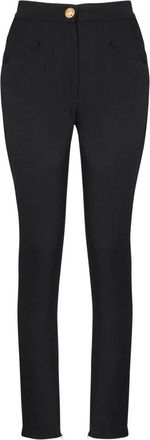 Balmain Skinny Cut Grain de Poudre Broek - Dames - Slim Fit Broeken - Zwart - L - Leer - Broeken