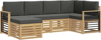 vidaXL Conjunto De Sof&aacute;s De Exterior 6 Uds. Blanco Y Antracita Vidaxl