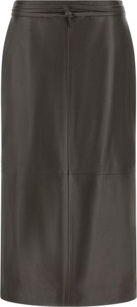 Alberta Ferretti Lamb Leather Midi Womens Skirt