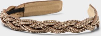 Simons Womens Studded faux-suede braided headband