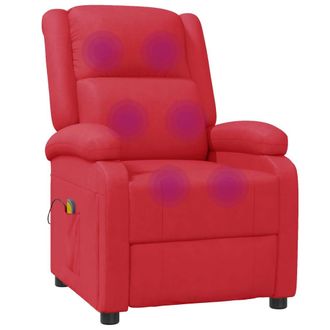 vidaXL Poltrona Massaggiante Rossa In Similpelle Vidaxl