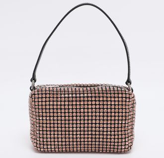 Alexander Wang Orange Crystal Embellished Mesh Medium Heiress Pouch