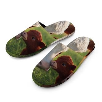 Generic Cows Calfs on The Grass Mens House Slippers Slip Indoor Slipper On Shoes Warm Outdoor