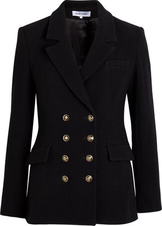 Veronica Beard Claude Dicky Double-breasted Stretch-wool Blazer - Black - 12 (UK16 / XL)