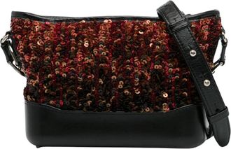 Chanel Pre-owned Small Sequin Gabrielle Crossbody - Dames - Vintage Schoudertas - Bruin - ONE Size - Leer - Vintage