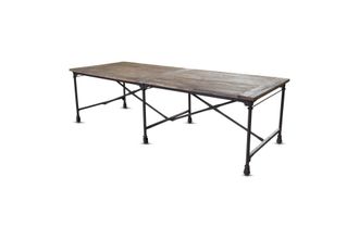 Chehoma Mesa de comedor 10pl de madera beige