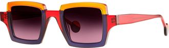 Theo Eyewear Multicolor Orphisme Acetate Square Sunglasses