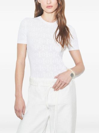 Tory Burch Textured Monogram T-Shirt - White