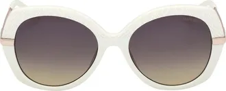 Guess Round Sunglasses in White /Gradient Smoke at Nordstrom Rack