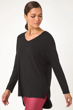 Roman V-Neck Tunic Stretch Top