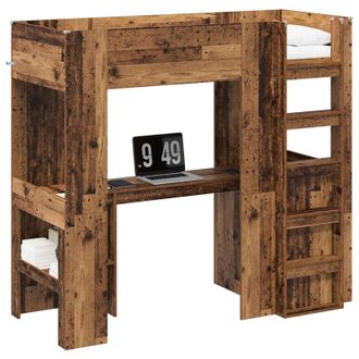 vidaXL Estructura De Litera Con Escritorio Madera Vieja 75 X 190 Cm Vidaxl