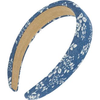 L. Erickson Cielo Floral Denim Headband in Dark Floral at Nordstrom