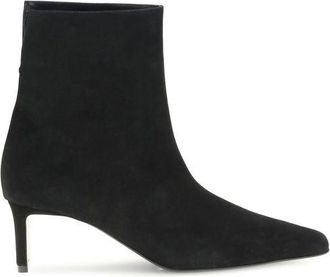 Khaite Black Calf Leather Bos Taurus Ankle Womens Boots