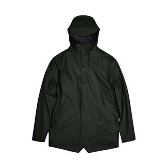 Rains Groene waterdichte jas met functionele details - Dames - Regenjassen - Groen - 2XL - Jassen
