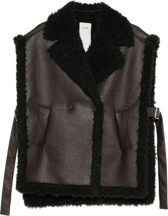 Rame fur-trim belted jacket - Brown