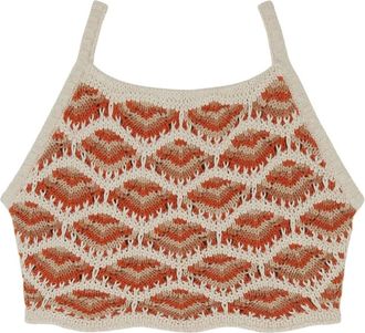 Alanui Tops, Dames, Bruin, L, Katoen, Hawa Mahal Sandstorm Canvas Jas