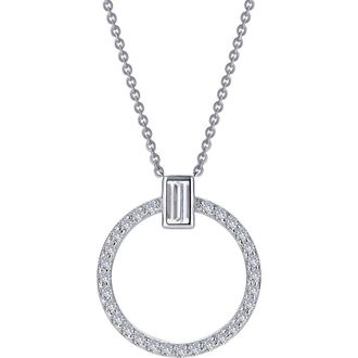 Lafonn Simulated Diamond Open Circle Pendant Necklace in White at Nordstrom Rack, Size 20