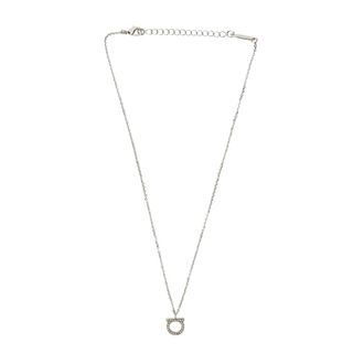 Ferragamo Gancini Crystal Necklace - female - Ferragamo - Necklaces - Gray - ONE SIZE - Accessories
