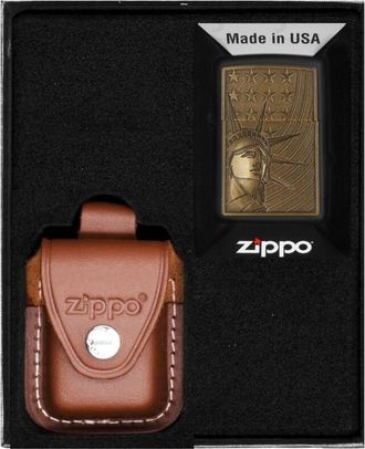 OEM Juego De Regalo De Encendedores Zippo Liberty & Flag N.&deg; 2