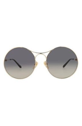 Chlo&eacute; 58mm Gradient Round Sunglasses in Gold Gold Grey at Nordstrom Rack