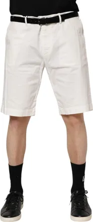Dolce & Gabbana White Chinos Cotton Stretch Men Casual Shorts Elastane