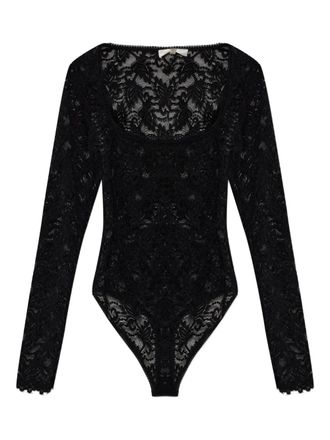 LoveShackFancy Jannie lace long-sleeves bodysuit - Black