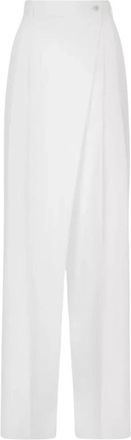 Dolce & Gabbana Broeken, Dames, Wit, S, Katoen, Flared broek met hoge taille