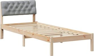 vidaXL Estructura De Cama Con Cabecera Marr&oacute;n Y Gris Claro 80 X 200 Cm Vidaxl
