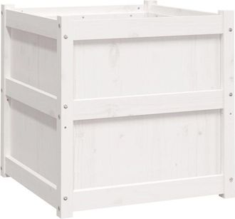 vidaXL Garden Planter White 60x60x60 cm Solid Wood Pine Vidaxl