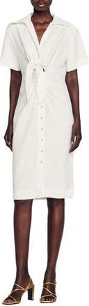 Sandro Nacre Tie Front Sheath Dress in Ecru at Nordstrom Rack, Size 4 (Fits Like 10 Us) / 42 Eu