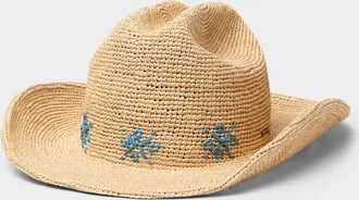 Brixton Womens Embroidered 100% raffia Western hat