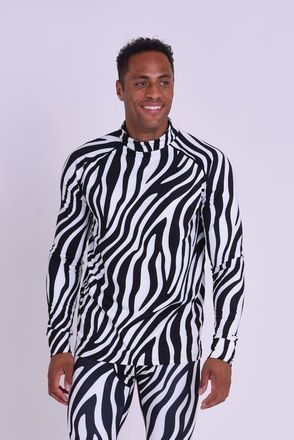 OOSC Baselayer Top - Hotel California Zebra Print Mens in Multi-Colour at Nordstrom, Size Small