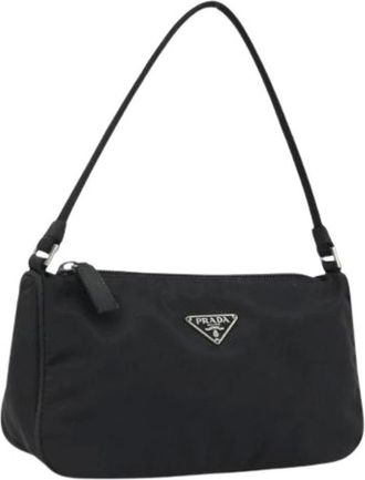 Prada Pre-owned Mini Bags, female, Black, Size: ONE SIZE Pre-owned Vintage Mini Nylon Hand Bag