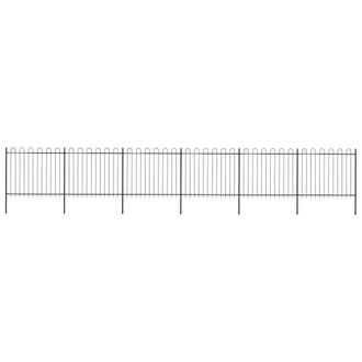 Berkfield Home Garden Fence with Hoop Top Steel 10.2x1.5 m Black