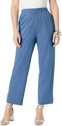 Roaman's Soft Knit Straight Leg Capri Pant in Dusty Indigo at Nordstrom, Size Small
