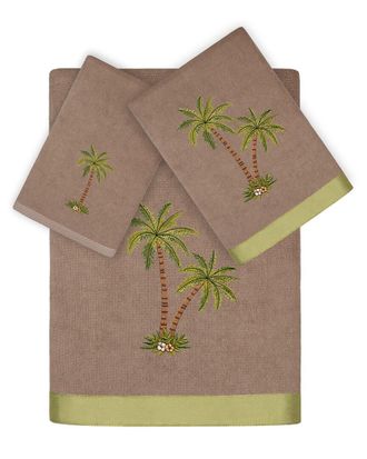 Linum Home Textiles Palmera 3Pc Embellished Turkish Cotton Towel Set