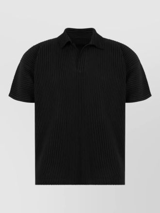 Homme Pliss&eacute; Issey Miyake short sleeve cotton polo shirt