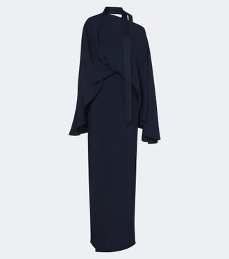 Taller Marmo Brooks scarf-detail cr&ecirc;pe cady gown