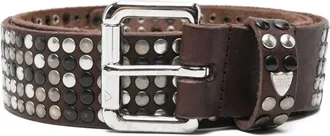 HTC Cintura in pelle con borchie - Marrone