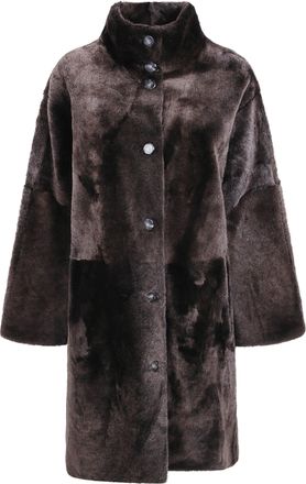 Yves Salomon Leather Coat Wakame