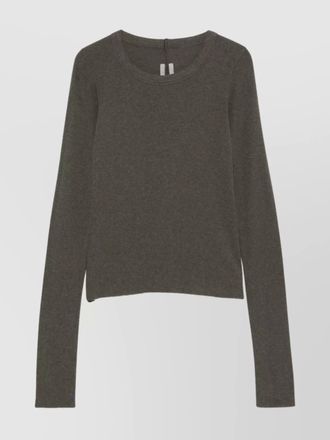 Rick Owens cropped ribbed long-sleeve knitted top