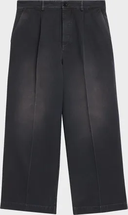 Marni Men & apos;s Faded Denim Wide-Leg Pants
